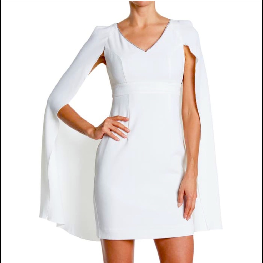Trina Turk cape dress in white